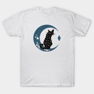 Celestial Cat & Moon Shirt, Sun Moon Stars Tee, Mystical Cat Tee, Moon and Stars, Bohemian Tshirt, Cat Lady T-Shirt